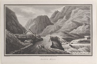 Nantz Mill, from "Remarks on a Tour to North and South Wales, in the year 1797, September 1, 1799. Creator: John Hill.