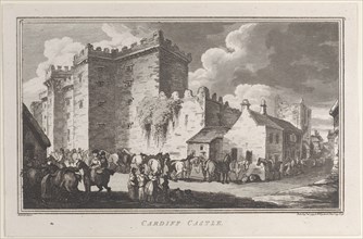 Cardiff Castle, from "Remarks on a Tour to North and South Wales, in the year 1797, August 26, 1799. Creator: John Hill.