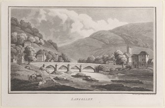 Langollen, from "Remarks on a Tour to North and South Wales, in the year 1797, September 1, 1799. Creator: John Hill.