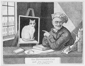 The Favourite Cat and De La-Tour Painter, 1813. Creator: John Kay.