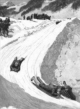 ''Tobogganing at St. Moritz, Engadine, Switzerland', 1890. Creator: Unknown.