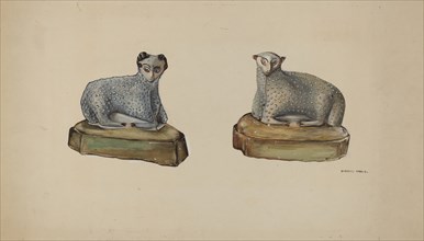 Pa. German Chalkware Sheep, c. 1937. Creator: Dorothy Harris.