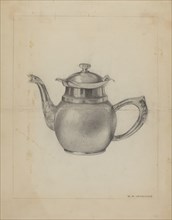 Silver Teapot, 1935/1942. Creator: Walter W. Jennings.