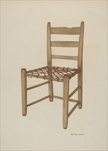 Braided Rawhide Bottom Chair, c. 1940. Creator: Dorothy Johnson.