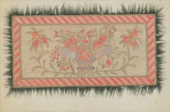 Embroidered Rug, c. 1937. Creator: Dorothy Lacey.