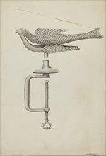 Silver Bird Sewing Holder, c. 1936. Creator: James M. Lawson.