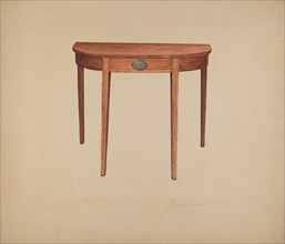 Half-round Table, c. 1940. Creator: Georgine E. Mason.