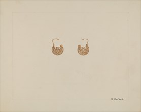 Earrings, c. 1937. Creator: Vera Van Voris.