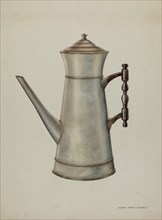 Pewter Coffee Pot, c. 1937. Creator: Harry Mann Waddell.