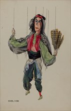 Fan Dancer Marionette, c. 1937. Creator: Elmer Weise.