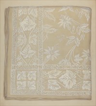 Linen Table Cloth, c. 1937. Creator: Eva Wilson.