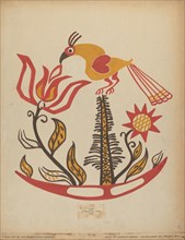 Drawing for Plate 14: From the Portfolio "Folk Art of Rural Pennsylvania", c. 1939. Creator: Unknown.