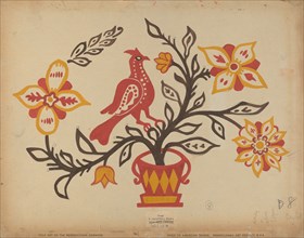 Drawing for Plate 8: From the Portfolio "Folk Art of Rural Pennsylvania", c. 1939. Creator: Unknown.