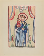 Plate 8: Saint Anthony of Padua: From Portfolio "Spanish Colonial Designs of New Mexico", 1935/1942. Creator: Unknown.