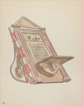 Plate 19: Reading Stand: From Portfolio "Spanish Colonial Designs of New Mexico", 1935/1942. Creator: Unknown.