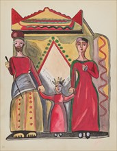Plate 28: The Holy Family: From Portfolio "Spanish Colonial Designs of New Mexico", 1935/1942. Creator: Unknown.