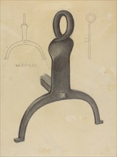 Andiron (One of Pair), c. 1953. Creator: Mildred Ford.