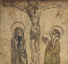 Christ on the Cross with the Virgin and St. John (Schr. 427a), 15th century., 15th century. Creator: Anon.