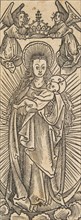 Madonna in Glory Crowned by Angels (Schr. 1111c), 15th century., 15th century. Creator: Anon.