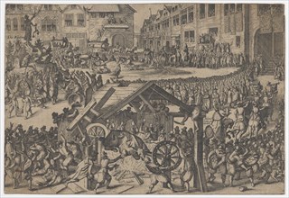 People celebrating at the coronation of Ferdinand II in Frankfurt, 16th century., 16th century. Creator: Anon.