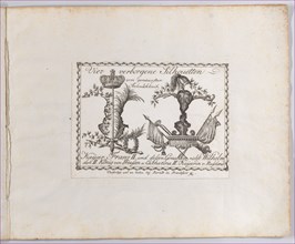 Landscape containing four silhouettes, 1793-1800.,  Creator: Anon.