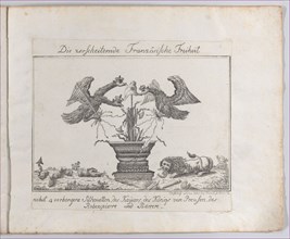 Allegory representing the freedom of France with four silhouettes, 1793-1800. Creator: Anon.