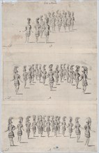 Armed heroes performing ballets, 17th century., 17th century. Creator: Anon.