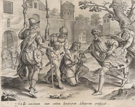 The Servant Sending his Fellow Servant to Prison, from The Parable of the Unmerciful Serva..., 1585. Creator: Anon.