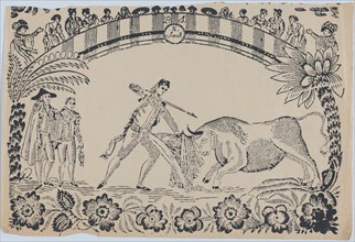 Suerte X: A torero prepares to stab the bull, ca. 1850-80., ca. 1850-80. Creator: Anon.
