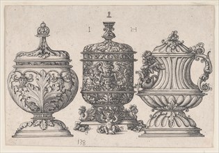 Three Goblets, 1528-1563. Creator: Hieronymus Hopfer.