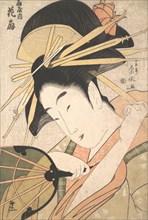 The Courtesan Hanaogi of the Ogiya Brothel (Ogiya no uchi Hanaogi), 1790s. Creator: Ichirakutei Eisui.