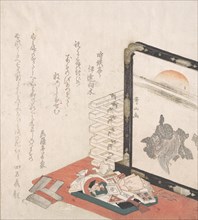 Screen and Miscellaneous New Year Presents, 19th century. Creator: Ishikawa Kazan.