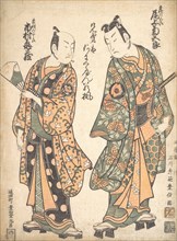 Onoe Kikugoro (Right) as Soga no Goro; Ichimura Kamezo as Soga no Juro, 1744. Creator: Ishikawa Toyonobu.