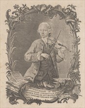 Leopold Mozart playing the violin, 1756. Creator: J.A Friedrich.