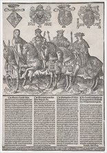 Procession of the Counts and Countess of Holland on Horseback: Mary of Burgundy, Maximilia..., 1518. Creator: Jacob Cornelisz. van Oostsanen.