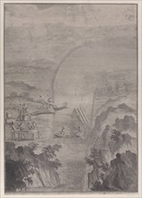 Men fishing with nets in a river, from 'Danubius Pannonico-Mysicus' (Volume 3), 1726. Creator: Jacobus Houbraken.