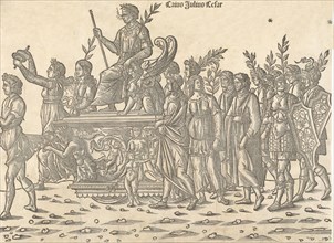 Caesar riding on his chariot, from 'The Triumph of Caesar', 1504. Creator: Jacob von Strassburg.