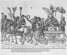 Chariot with trophies of war, from 'The Triumph of Caesar', 1504. Creator: Jacob von Strassburg.
