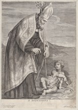 Saint Augustine, appearing to a child on a beach, ca. 1640-60. Creator: Jacob Neeffs.
