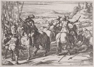 Plate 4: the rescuing of dead and wounded soldiers, 1635-60. Creator: Jacques Courtois.