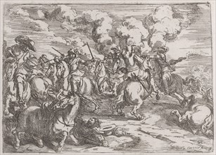 Plate 6: the combat, 1635-60. Creator: Jacques Courtois.