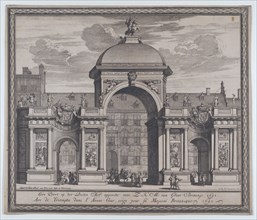 Triumphal arch erected in celebration of the entry of King William III, 1691. Creator: Jan van den Aveelen.