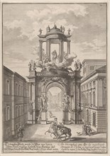 Triumphal arch erected by the foreign merchants of Vienna for the marriage of Joseph..., after 1699. Creator: Johann Adam Delsenbach.