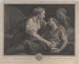 The Death of Mark Antony with Cleopatra at left, 1778. Creator: Johann Georg Wille.