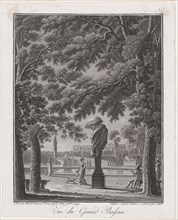 View of the Grand Basin of the Tuileries (behind the statue of Autumn), ca. 1803. Creator: Johann Heinrich Troll.