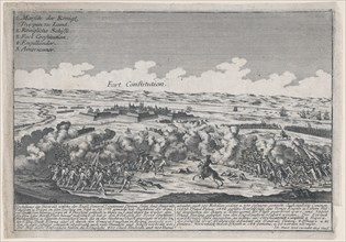 Attack on Fort Constitution, October 7, 1777. Creator: Johann Martin Will.