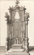 Design for a Monumental Altar, Plate h from 'Unterschiedliche Neu Inventier..., Printed ca. 1750-56. Creator: Johann Michael Leüchte.