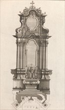 Design for a Monumental Altar, Plate m from 'Unterschiedliche Neu Inventier..., Printed ca. 1750-56. Creator: Johann Michael Leüchte.