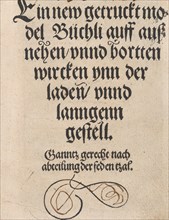 Ein new getruckt model Büchli...Title page, 1529. Creator: Johann Schönsperger the Younger.