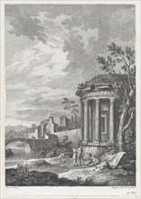 Landscape with Temple, ca. 1750-70. Creator: Joseph Wagner.